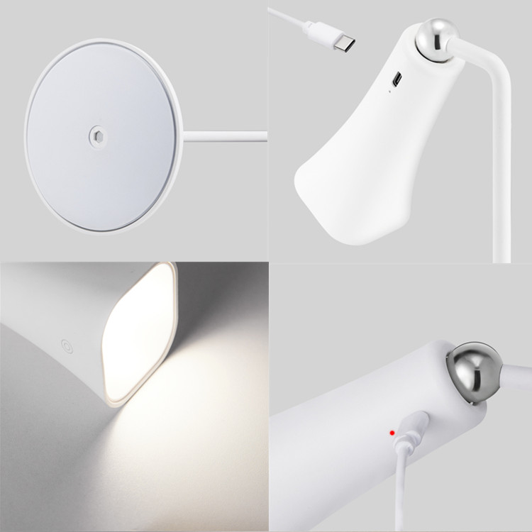 New Design Multi-function Wall Mount Clip-on Bedroom Table Lamp 4 in 1 Rechargeable Eye Caring Desk Lamp with Magnetic Suction