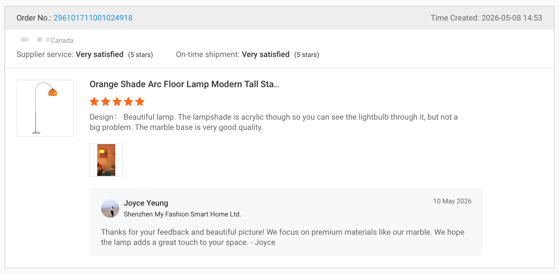 Buyer Feedback 1