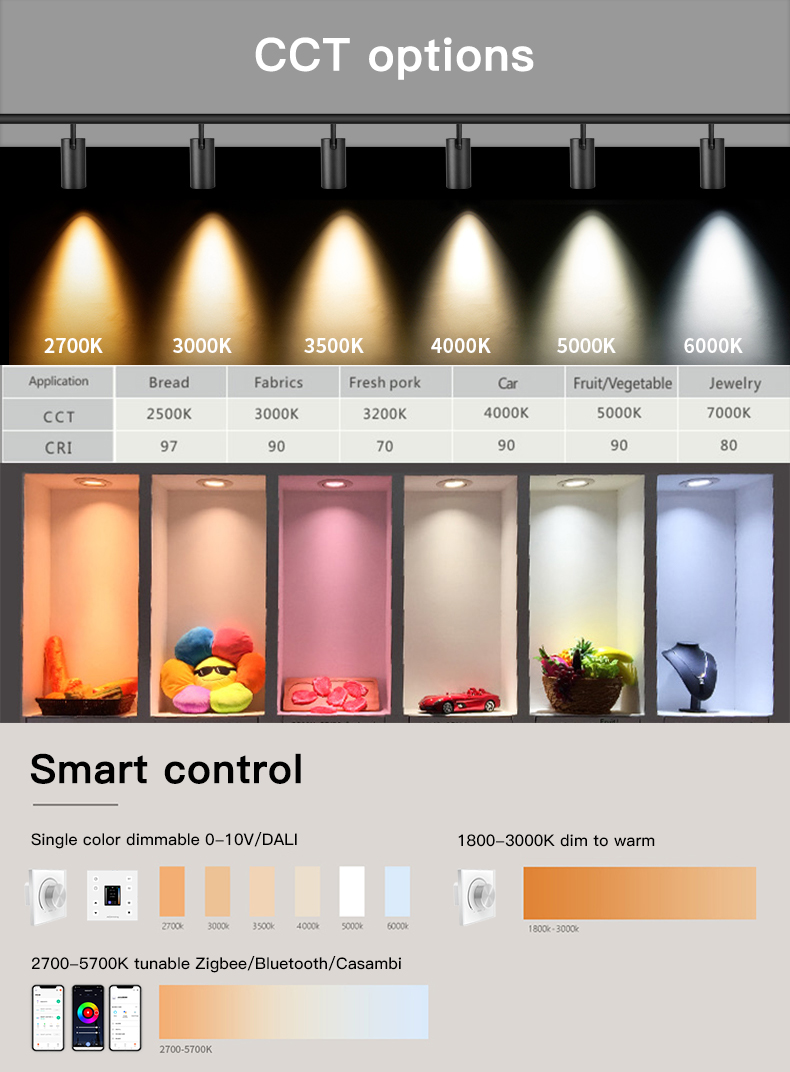 High Quality 48V 6W Magnetic LED Track Light Used for Commercial Lighting