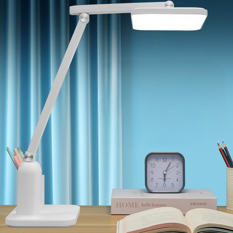 Modern Touch Control LED Desk Dimmable Eye-Caring Reading Light USB-C Charging Portable Battery-Powered ABS Home Office Bedside