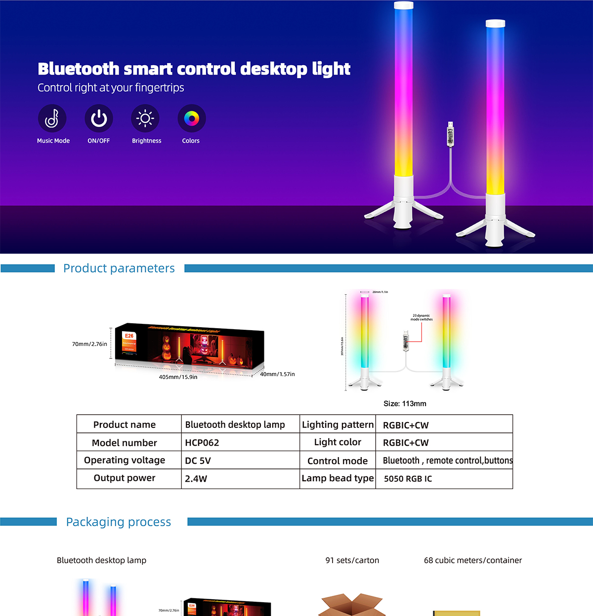 HOT Modern Living Room LED Smart Atmosphere Table Lamp OEM Bedroom Corner Multicolor Music Desktop Lamp