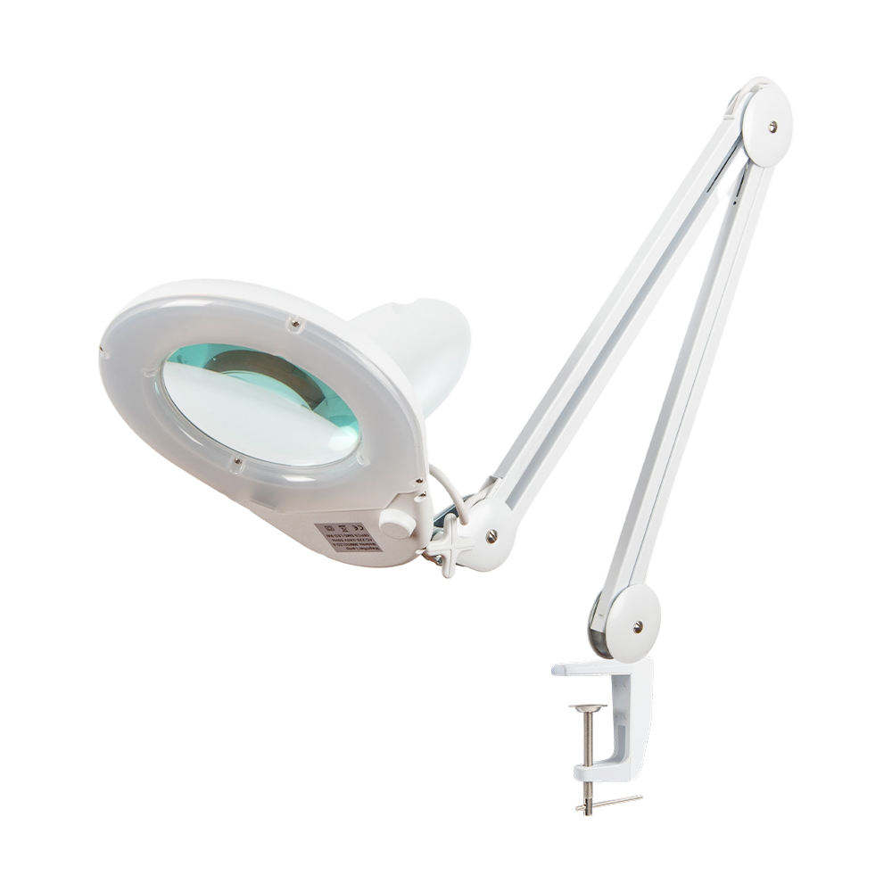Adjustable 3 Section Arm LED Clamp Lamp with HD Optical Lens and Shadowless Light for Repair and Crafts