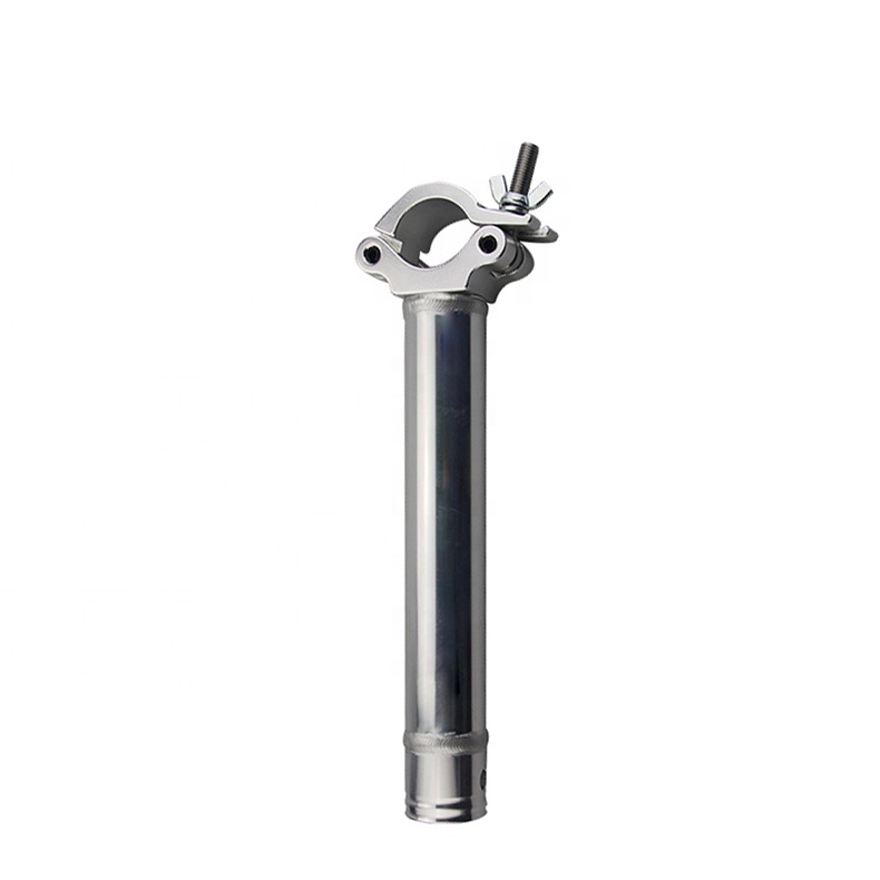 5011 Side Arm TV Tap Aluminum Alloy Stage Lighting Truss Clamp Hook TUV CE Certified 48-51mm 200kg Load Capacity Silver/Black