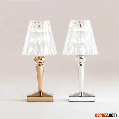 Battery Acrylic Crystal Diamond Portable Table Lamp