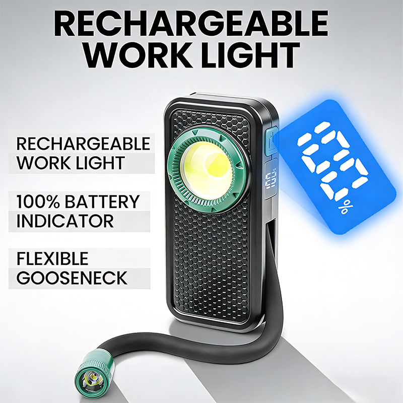 New Stock COB Magnetic 360 Flexible Gooseneck Clip-on Emergency Torch Work Light Waterproof Dimmable USB-C Portable