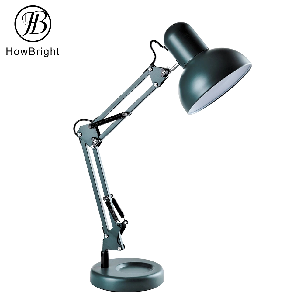 Modern Office Table Reading Light Vintage Adjustable Metal Swing Arm Black Light Bedroom Desk Lamp