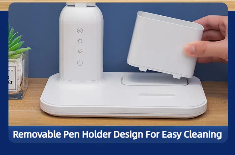 Modern Touch Control LED Desk Dimmable Eye-Caring Reading Light USB-C Charging Portable Battery-Powered ABS Home Office Bedside