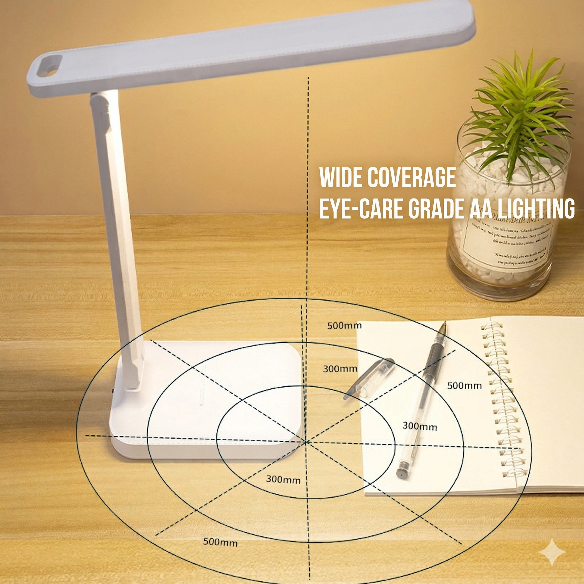 Desk Lamp Reading Light | Smart Adjustable Cordless Flexible Eye-Caring | Simple Design | Professional Customization Supported