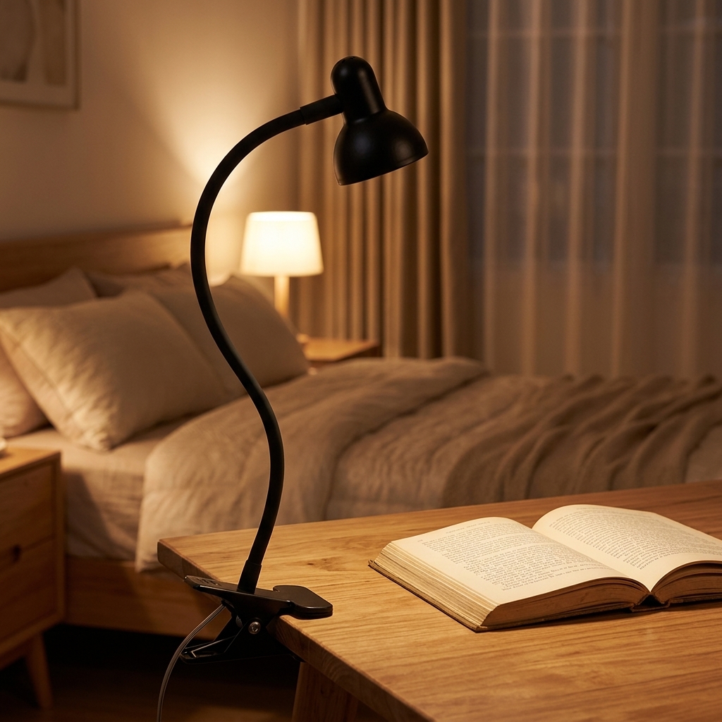 Clip USB Powered Modern LED Reading Lamp 4100K Neutral White 10 Levels Brightness Flexible Neck Dimmable Desk Lamp CRI 90 150