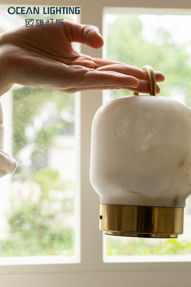 Wholesale Vintage Home Decor Nordic Simple Indoor Marble Movable Reading Lighting Spanish Alabaster Stone Table Lamp