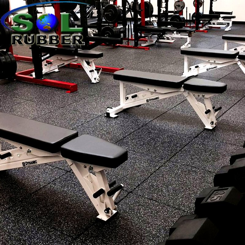 Sol Rubber Recycled Materials Gym Fitness Rubber Flooring Tiles