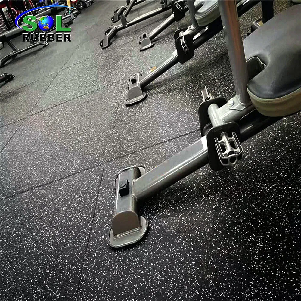 Sol Rubber Flexibility Recycled Anti Slip Gym Room Rubber Flooring Tile