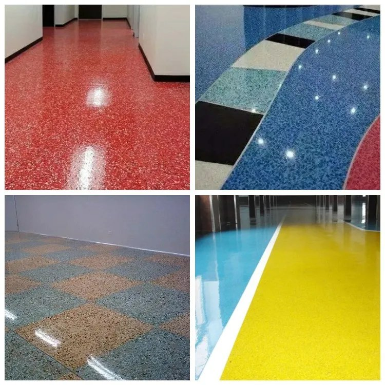 Factory Customized E8308 Self Leveling Epoxy Resin Color Sand Floor Finish Coat Quartz Colored Sand Epoxy Terrazzo Floor Coating