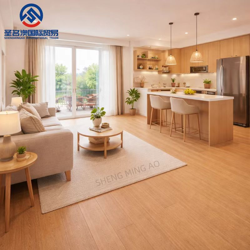 Engineered Oak Flooring Waterproof Click Lock System Easy Installation