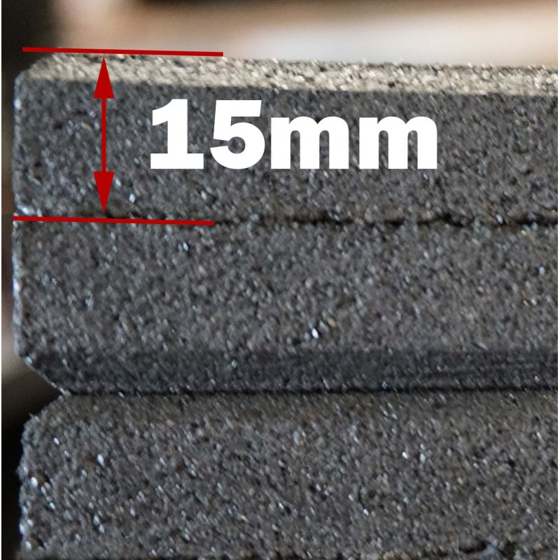 15mm 1m2 Recycled Rubber Home Gym Flooring Tiles