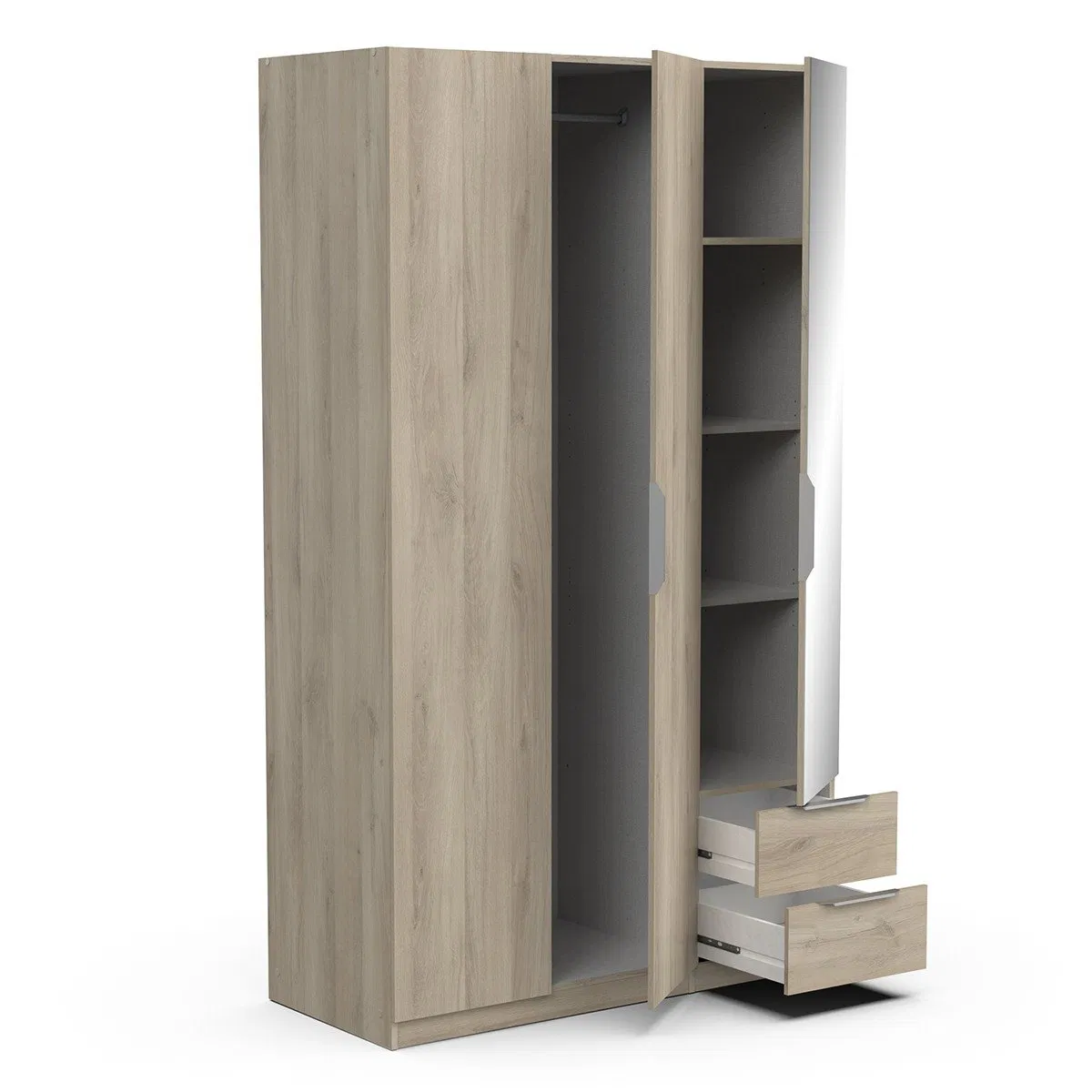Eco-Healthy Solid Wood Closet Wardrobe with Low Voc Paint &amp; Minimalist Design for Green Home or Nursery