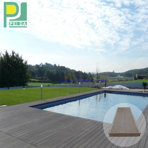 Outdoor Anti-Slip Weather Resistant Wood Composite WPC Decking Flooring Solid