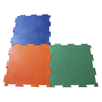 Commercial Fitness Recycled Interlock Rubber Gym Floor Tile