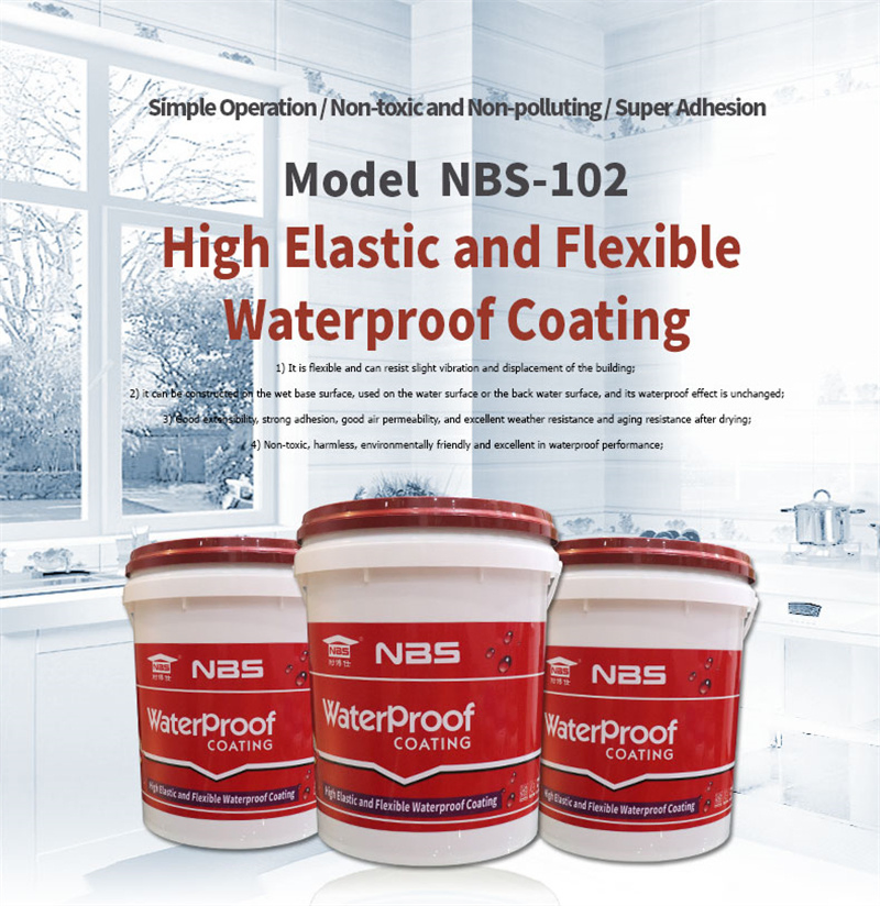 Elastic Impact Resistance Polymer Flexible Waterproof Coating for Balcony Kitchen Floor