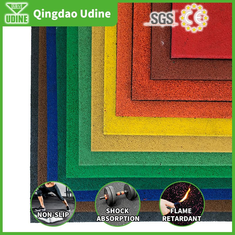 China Recycled Piso Caucho Gym Shock Absorbent Interlocking Puzzle Jigsaw EPDM All Rubber Mats Rolls Flooring Foam Rubber Floor Tiles Manufacturer for Outdoor