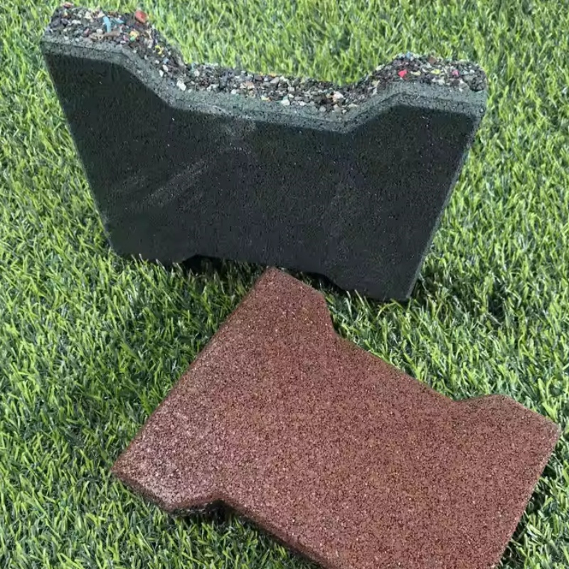 Easy-Paving Durable Walk Way Flooring Various Thickness Horse Barn Dog-Bone Rubber Brick