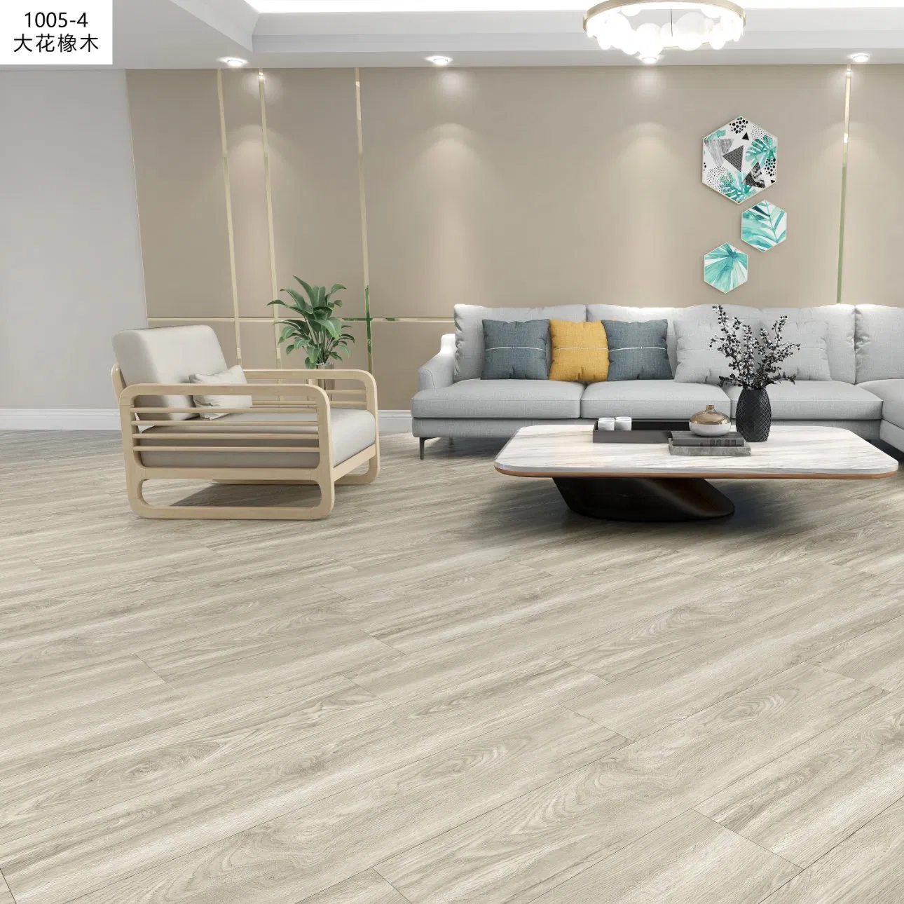 Ideal Home Decor Color Scheme Piso PVC Spc Flooring Tile Panel Plank Light Gray Oak Hot in North Korea Vinyl Spc