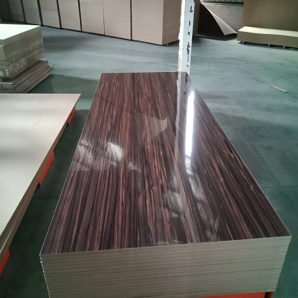 E0 E1 18mm Embossed Melamine Laminate Plywood / MDF Board for Cabinets