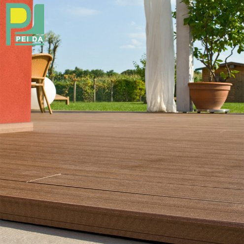 Outdoor Anti-Slip Weather Resistant Wood Composite WPC Decking Flooring Solid