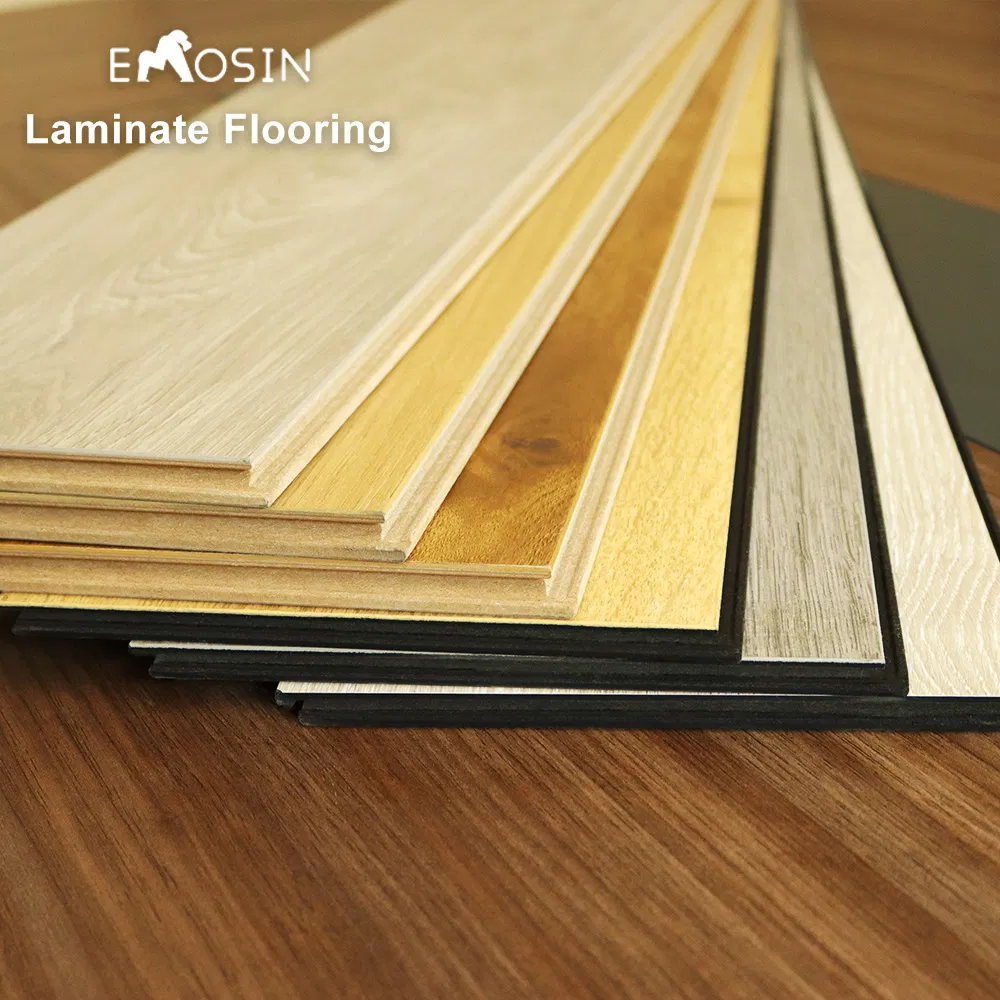 Moisture-Proof High Quality Light Oak 8mm 12mm Fiber Wood Board Aqua Click Flooring Plank
