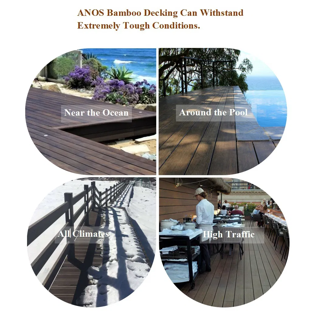 Outdoor Eco-Friendly Carbonized Solid Strand Woven Bamboo Flooring