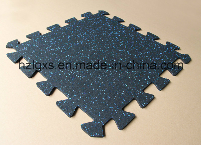 Commercial Fitness Recycled Interlock Rubber Gym Floor Tile