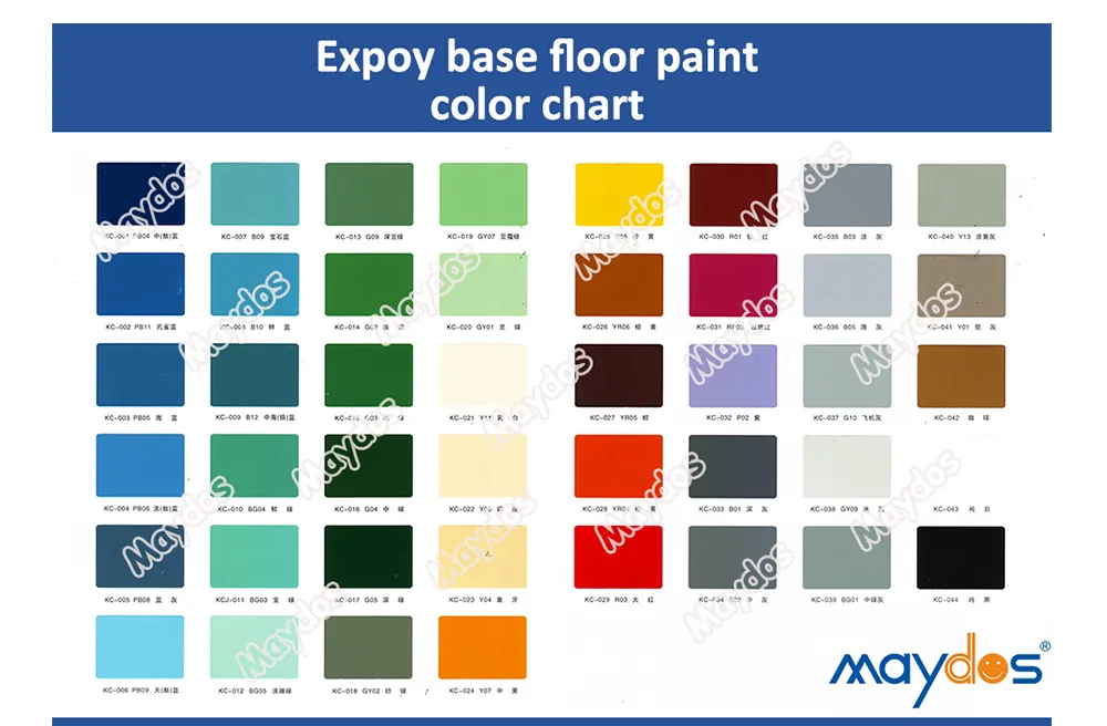 Epoxy Colour Chart