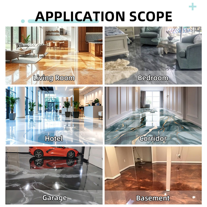 Quick Dry Odorless Colorful Metallic Epoxy Self-Leveling Floor Coating Liquid Epoxy Resin Epoxy Floor Coating