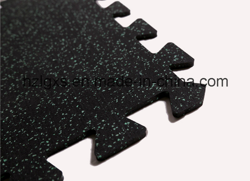 Commercial Fitness Recycled Interlock Rubber Gym Floor Tile
