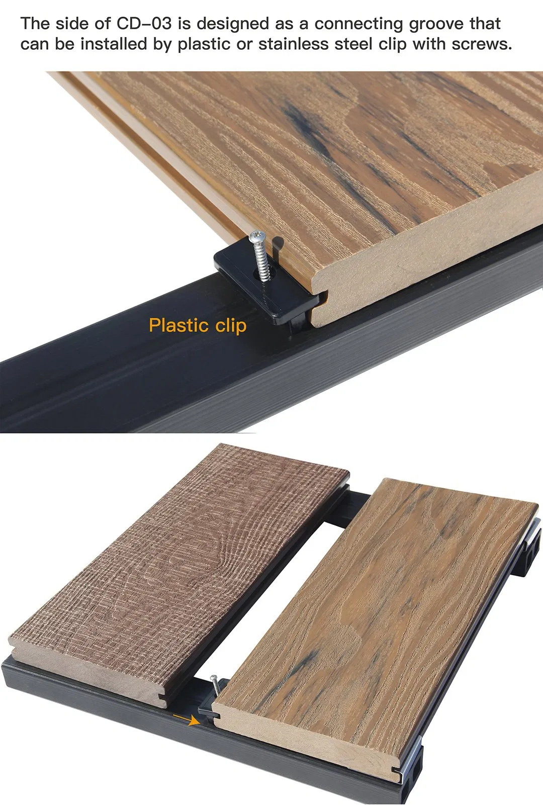 140X25mm Waterproof Anti Slip Scratch Resistant WPC Timber Panel Composite Solid Deck Outdoor