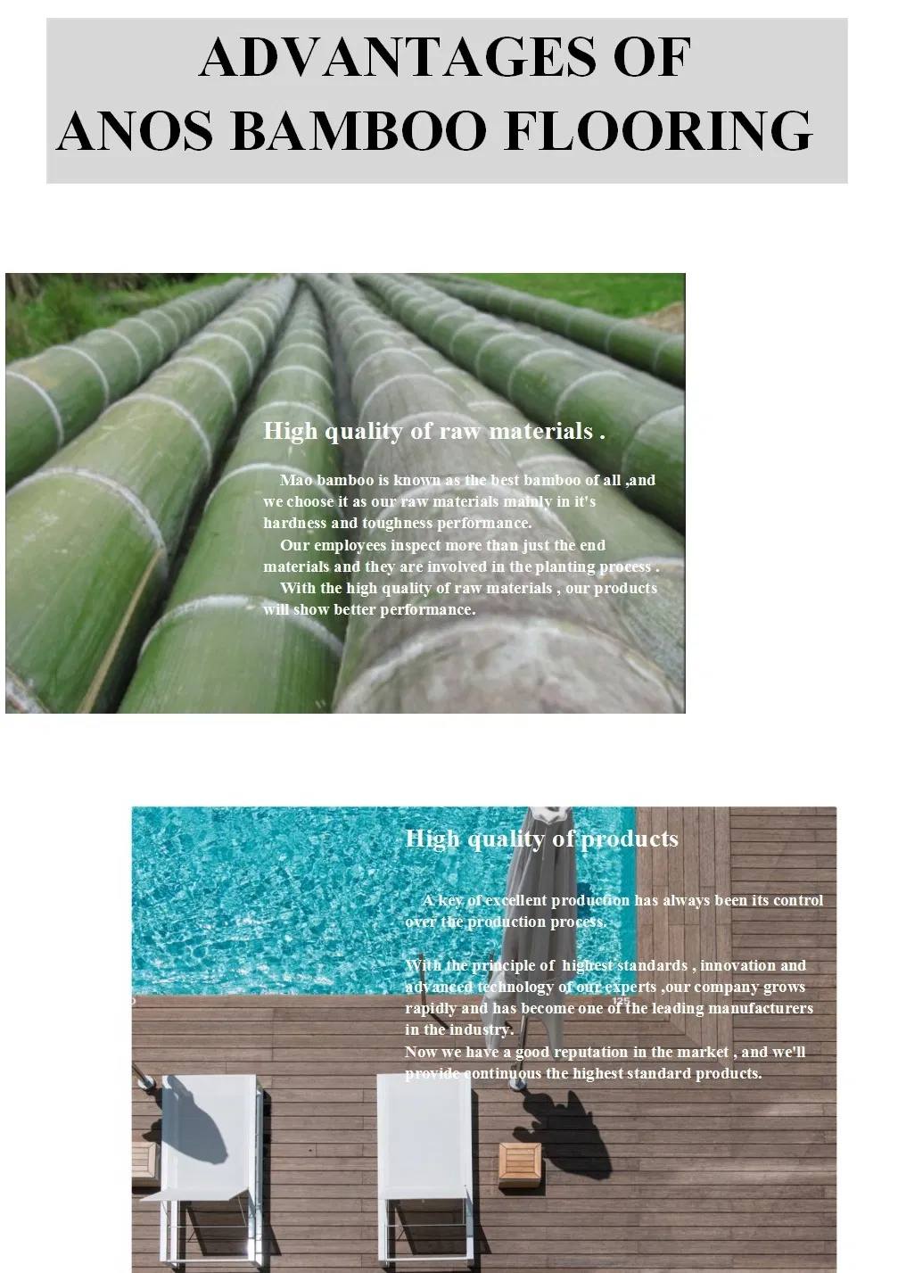 Outdoor Eco-Friendly Carbonized Solid Strand Woven Bamboo Flooring