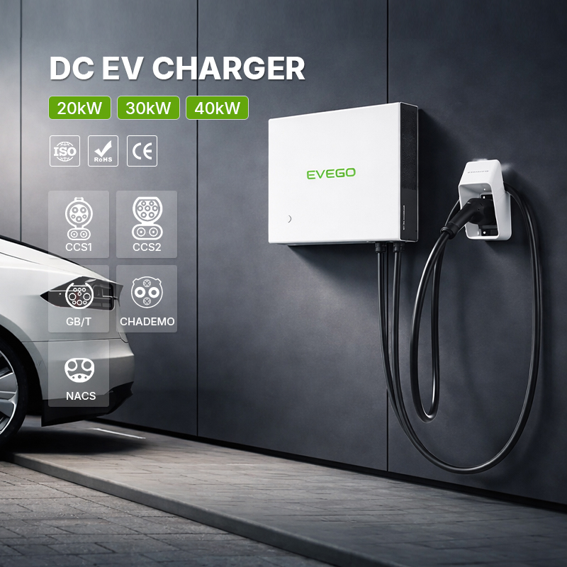 Evego Wallbox Charging Station Evse CCS1 CCS2 Condition DC TUV Certified 20kw 30kw 40kw Wall-Mounted Home Outdoor EV Charger