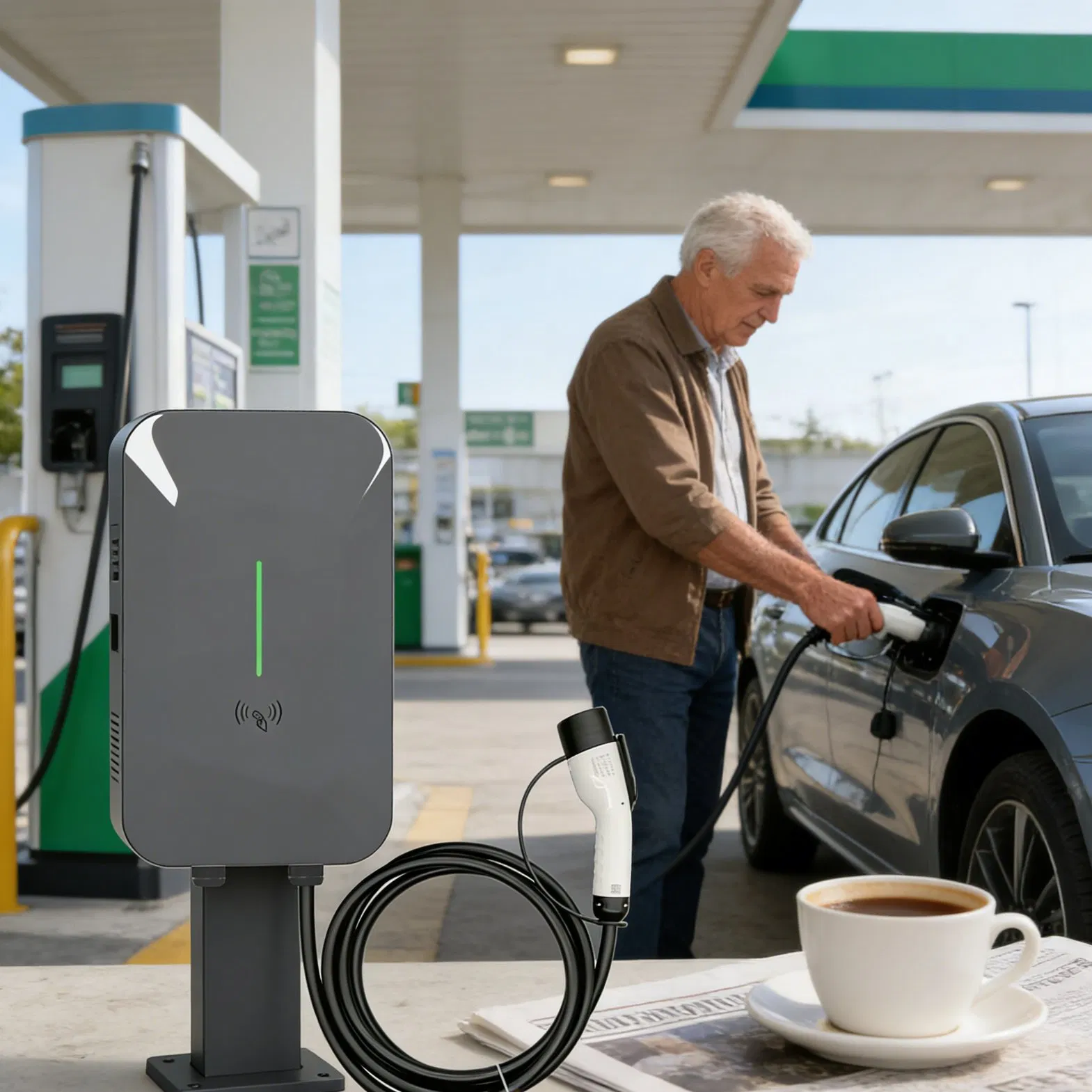 Dual-Port 22kw EV Charging Station with LCD Screen &amp; Ocpp