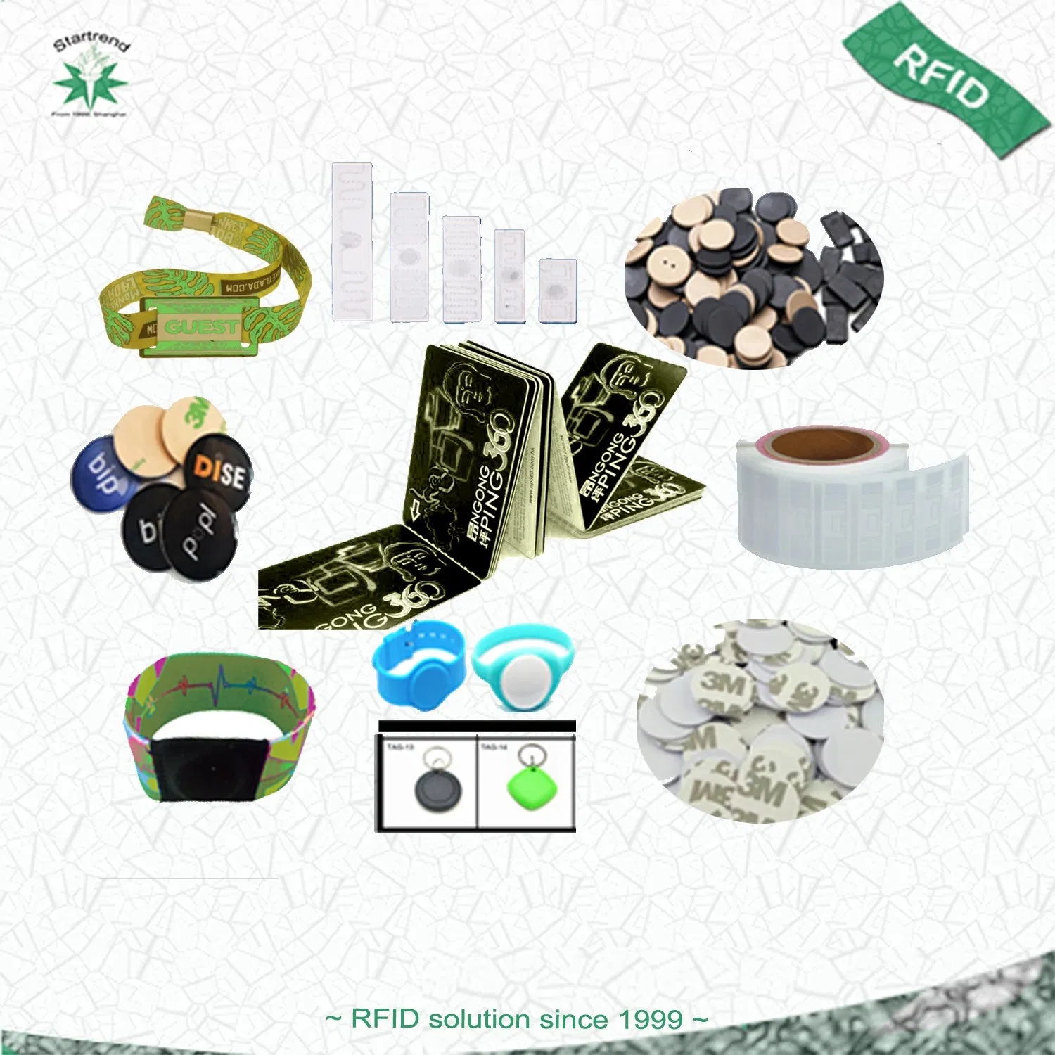 125kHz/13.56MHz/860-960MHz NFC RFID Card, RFID Adhesive Label, NFC RFID Sticker, RFID Tag for Inventory Asset and Access Control (A005)