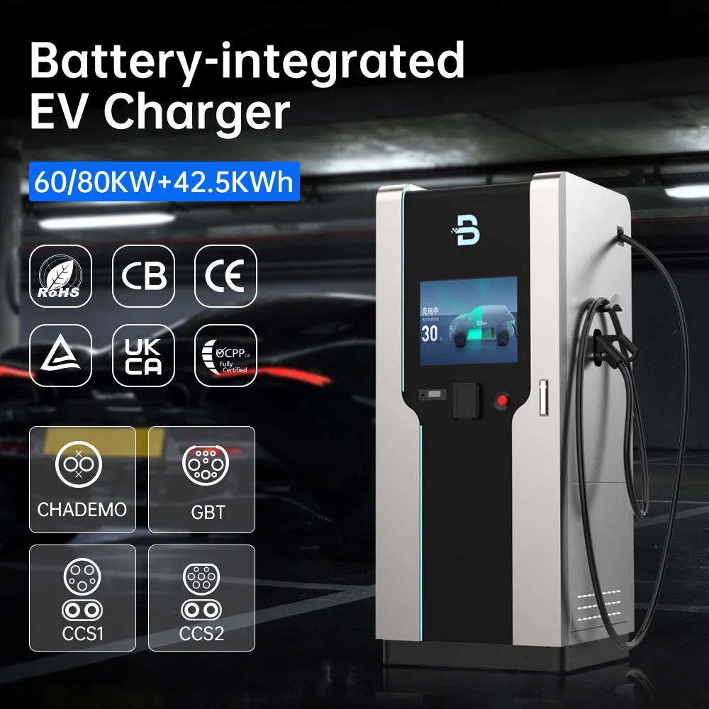 Beny IP54 Battery-Integrated DC EV Charger 60kw 80kw Ocpp 1.6j DC Charger 42.5kwh Energy Storage System for Commercial Use