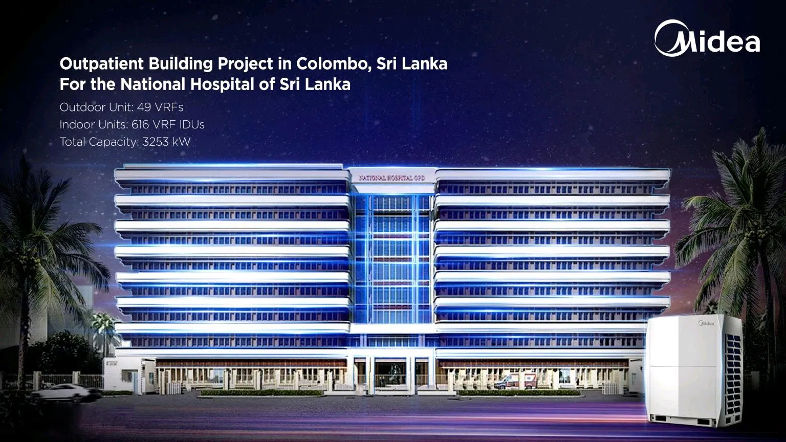 Midea Aircon Automatic Refrigerant Detecting/Charging/Recycling 123kw HVAC System Vrf Vrv Multi Split Air Conditioning Unit