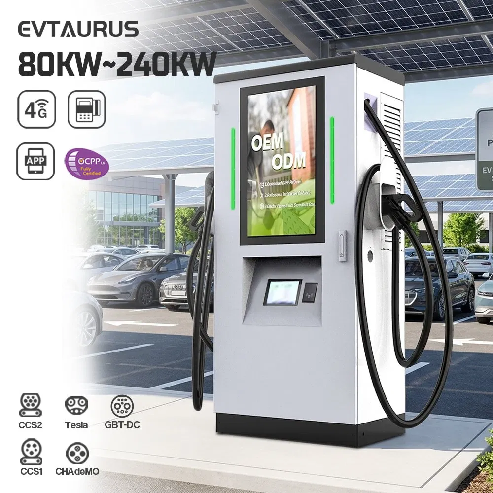 2026 Best Commercial Intelligent Ocpp 80kw 120kw 160kw CCS2 Gbt Nacs DC EV Electric Vehicle Charging Stations with 32 Inch LCD Display POS