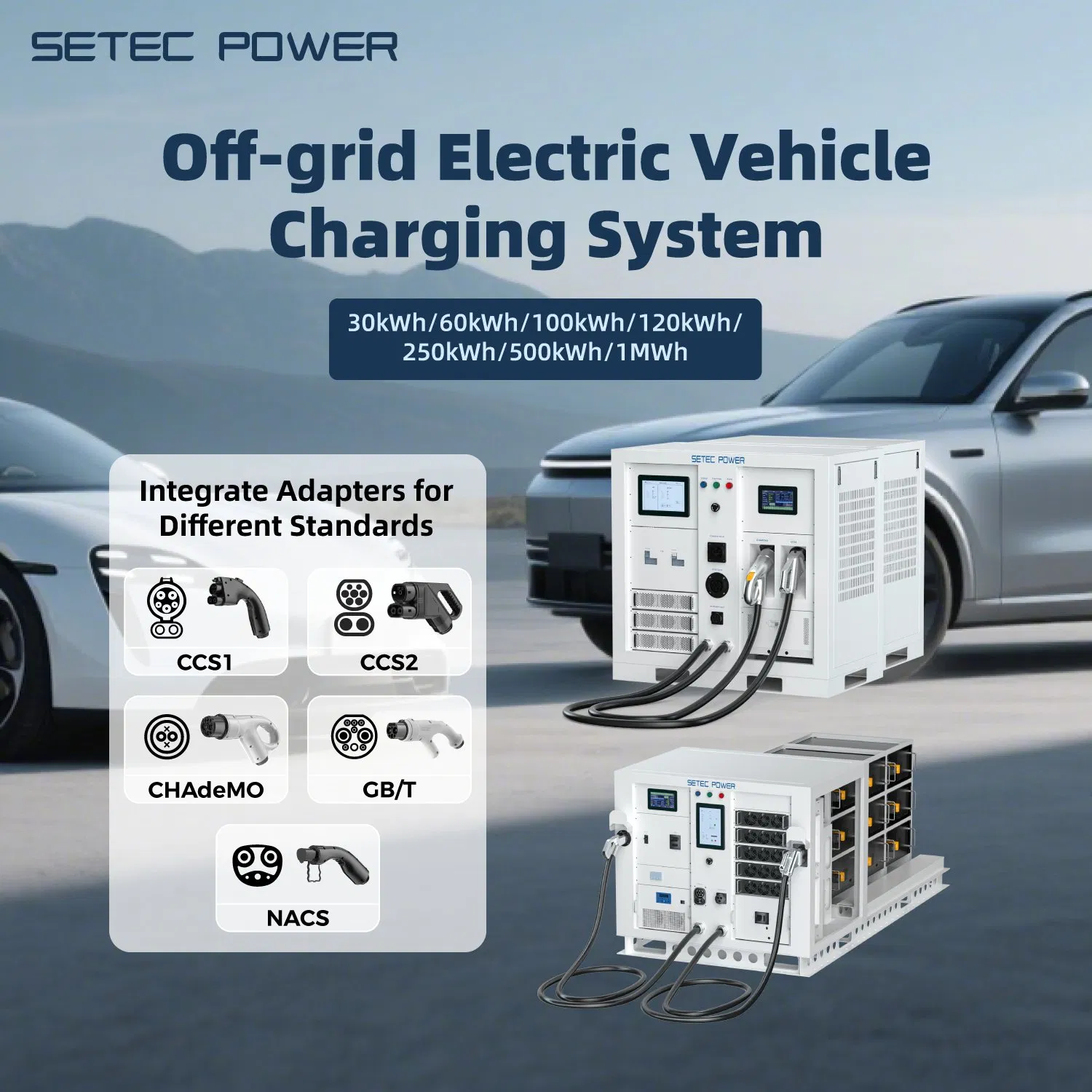 SETEC POWER 30kWh-1MWh Off-grid EV charging System Battery Storage Machine Integrated with Renewable Energy