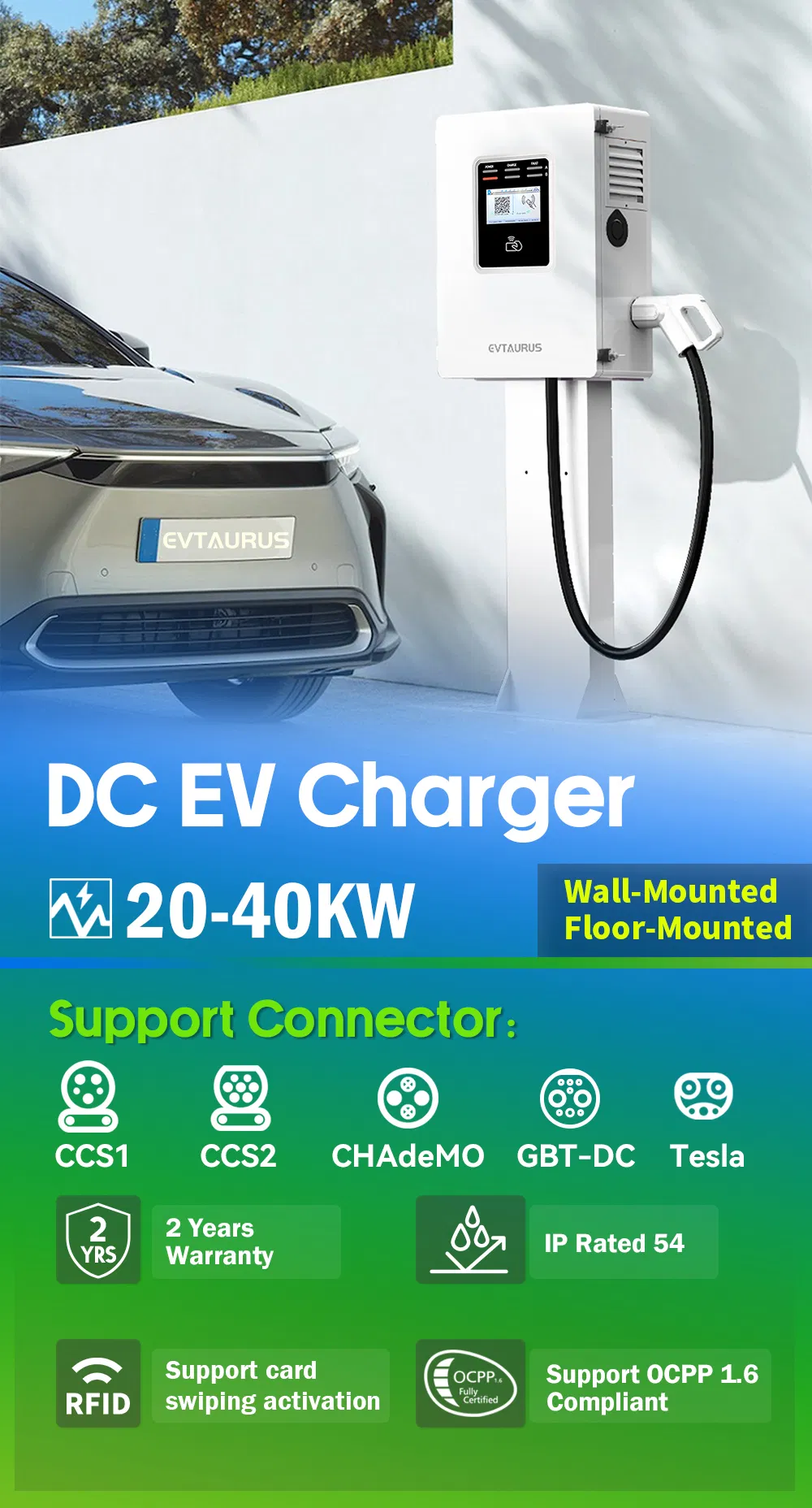 Wall-Mounted DC EV Fast Charger