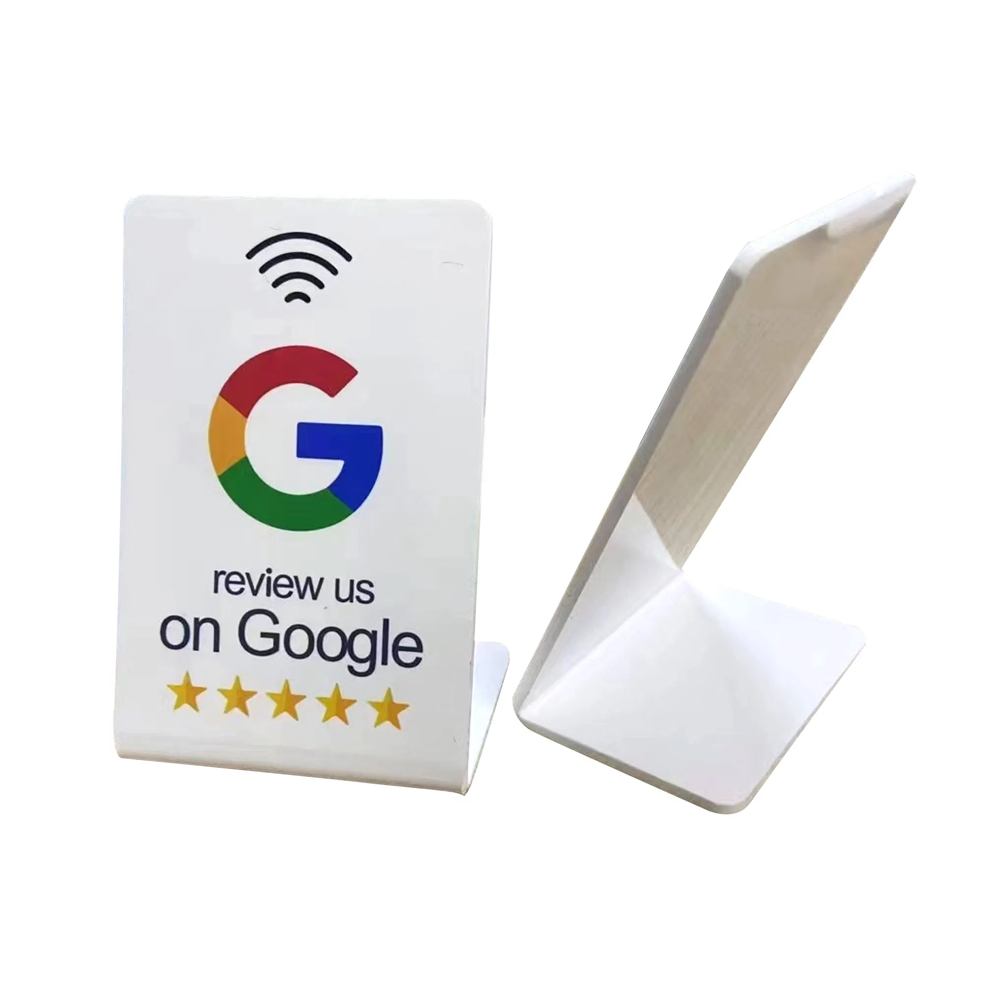 13.56MHz Chip RFID Plate Tag Sticker Programmable Acrylic Stand PVC NFC Card for Google Review Restaurant Menu Social Media Url Sharing