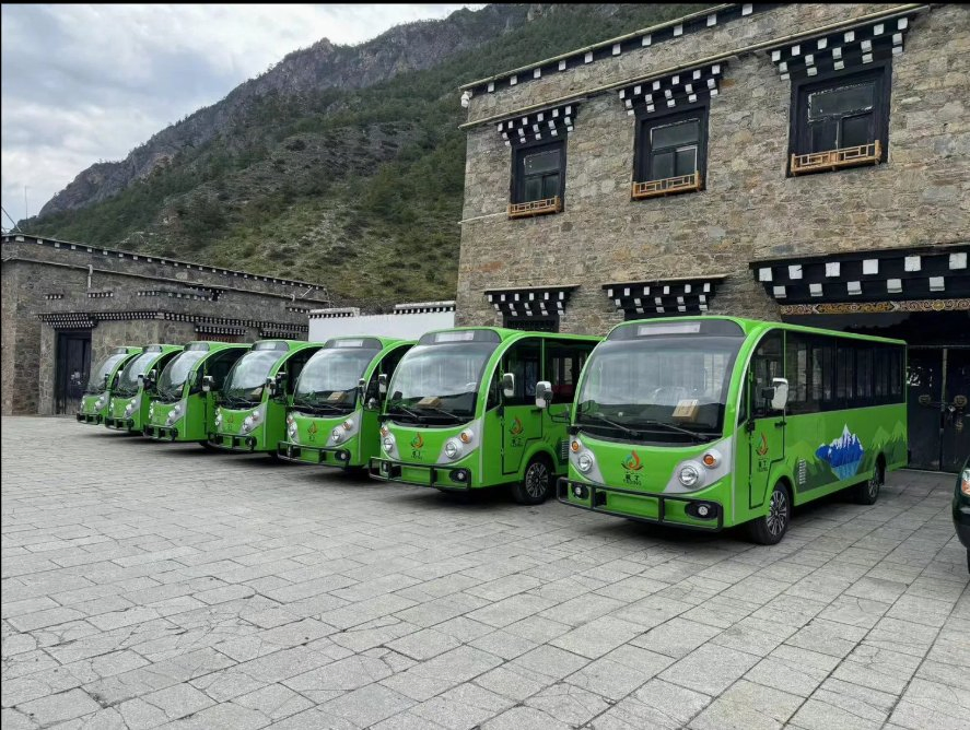 Wholesale New Energy 23 Passenger Electric Sightseeing Bus with Lead Acid/Lithium Battery