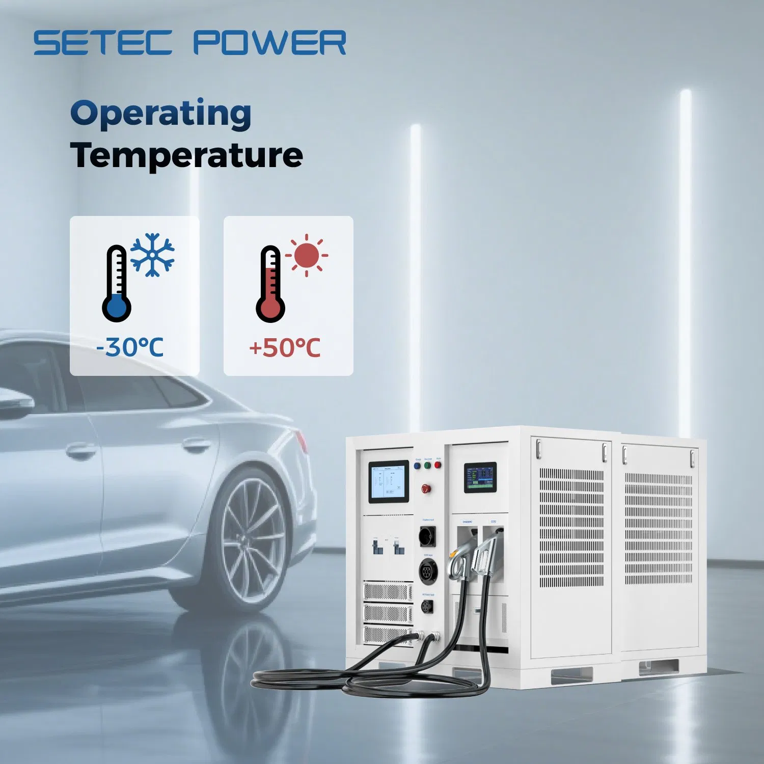 SETEC POWER CCS CHAdeMO NACS mobile Integrated 30kWh-1Mwh Storage system with EV Charging Solution for Emergency charging