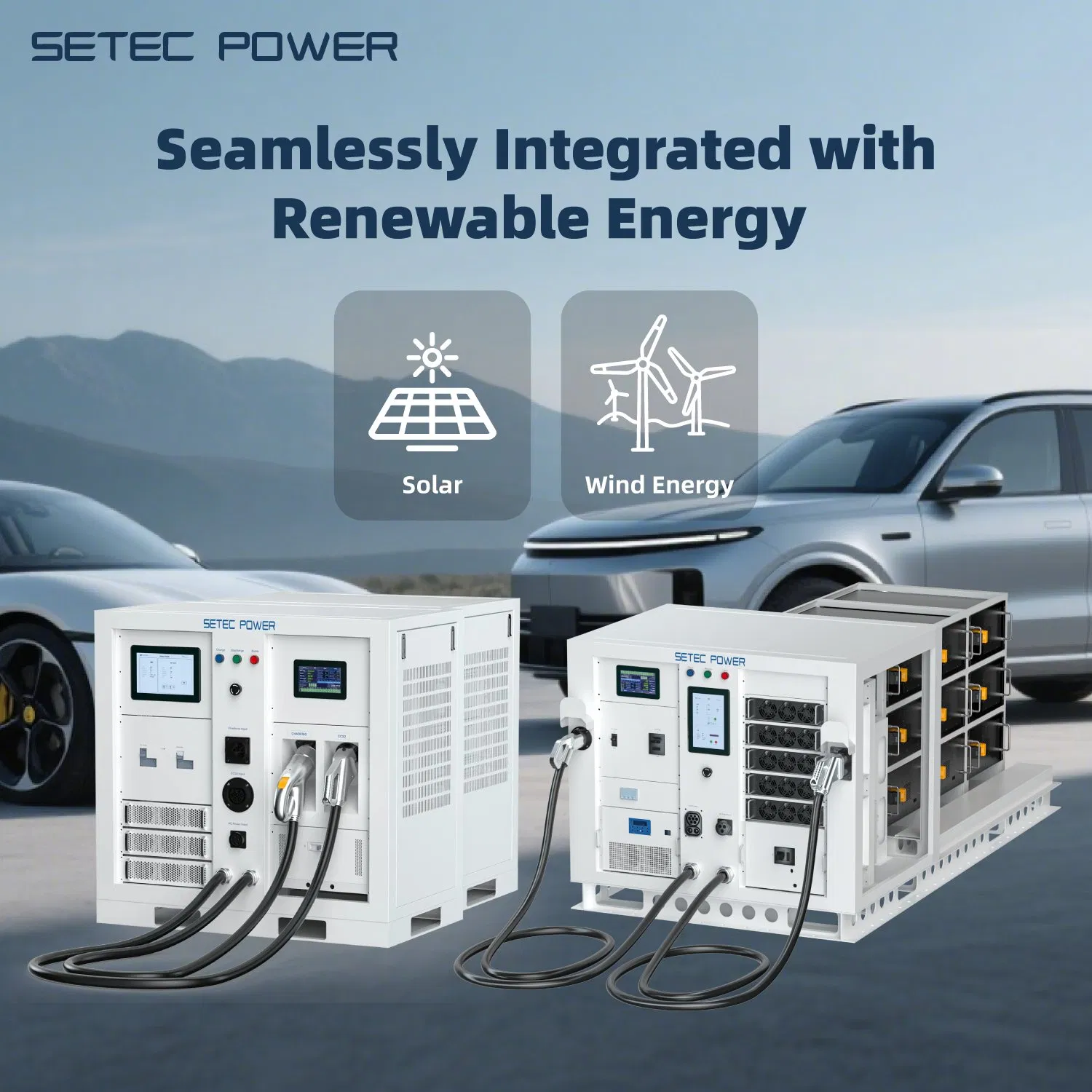 SETEC POWER 30kWh-1MWh Off-grid EV charging System Battery Storage Machine Integrated with Renewable Energy