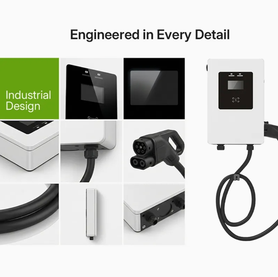 Evego Public 14-28kw America CCS1 Nacs Ocpp Monitoring Station 40-80A Level 2 7inch Toucscreen Smart Wall Mounted DC EV Charger