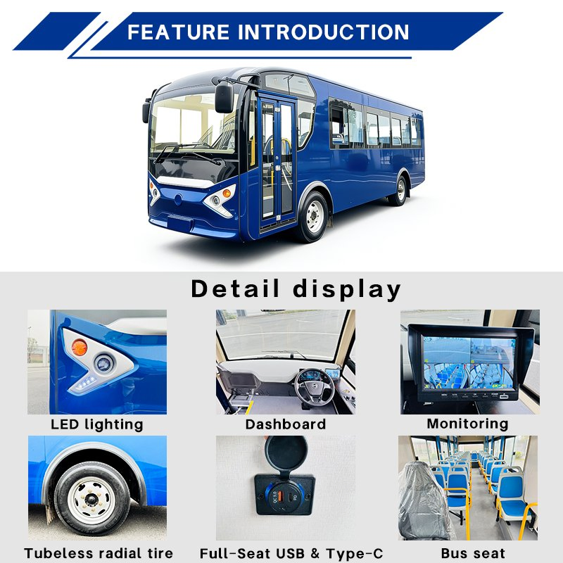 Daod Best Selling Electric Mini Bus High Quality Minibus Factory Wholesale Used Bus for Sale Customizable Minibus Passenger Bus Coach Bus City Bus 23 Seat